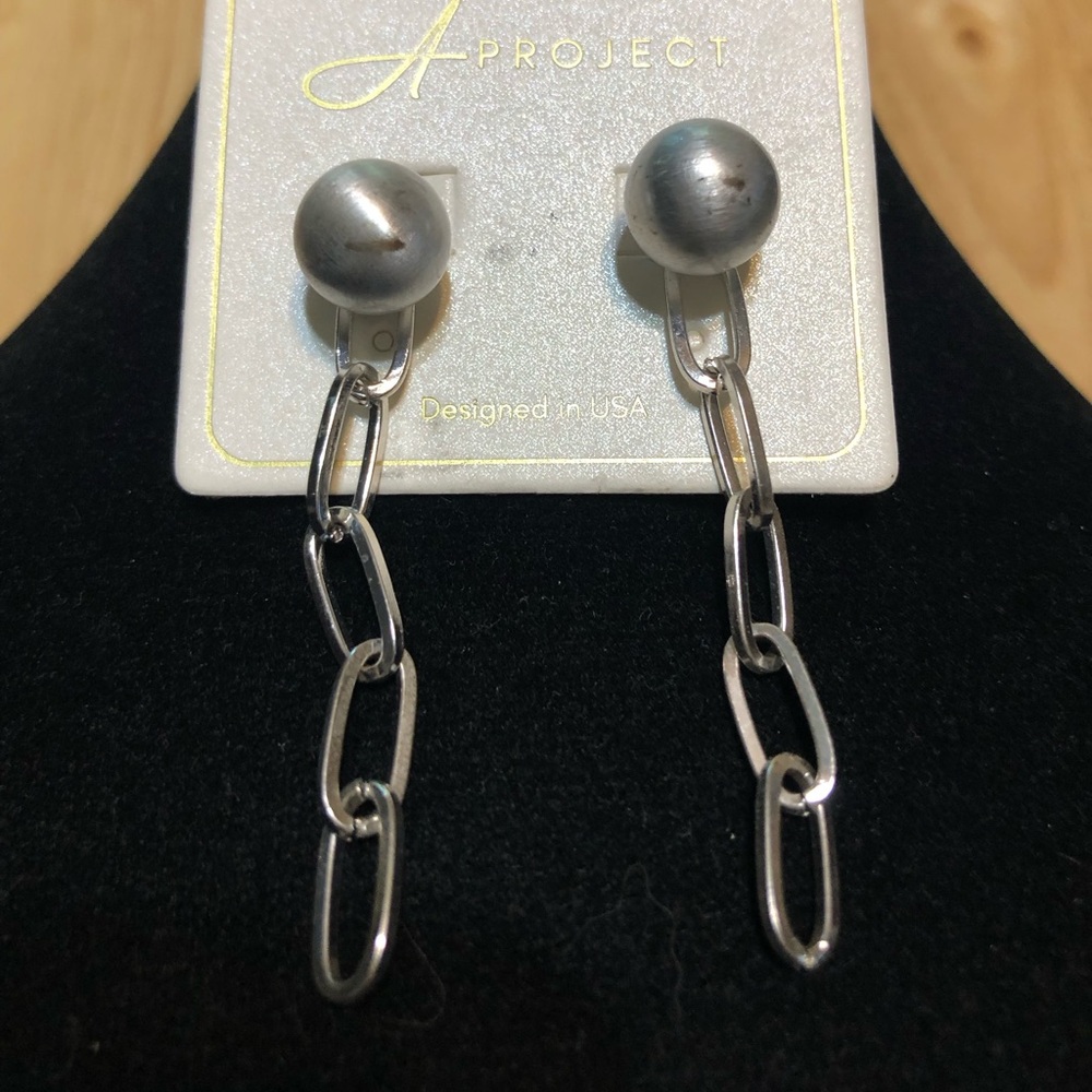A Project Ball and Chain Dangle Earrings NWT